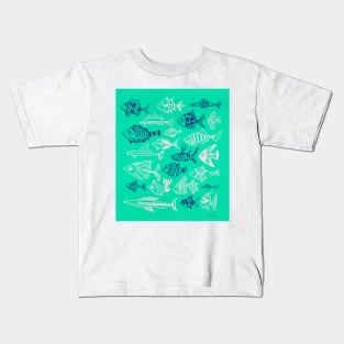 fish inkings green Kids T-Shirt